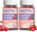 Cranberry Gummies 1000mg, Cranberry Συμπληρώματα για τις γυναίκες, με D-Mannose 250mg, Womens Probiotic Gummies, Urinary Tract Health, Cranberry Flavor, NO GMOs, 60 Count (Pack of 2)