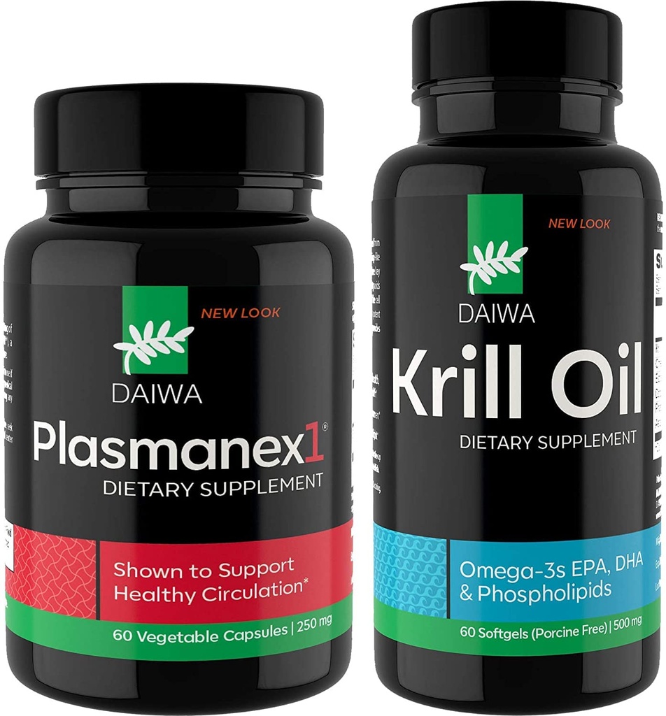 Daiwa Plasmanex 1 – Συμπλήρωμα κυκλοφορίας αίματος + Daiwa Krill Oil – Omega 3 Krill Oil Κάψουλες