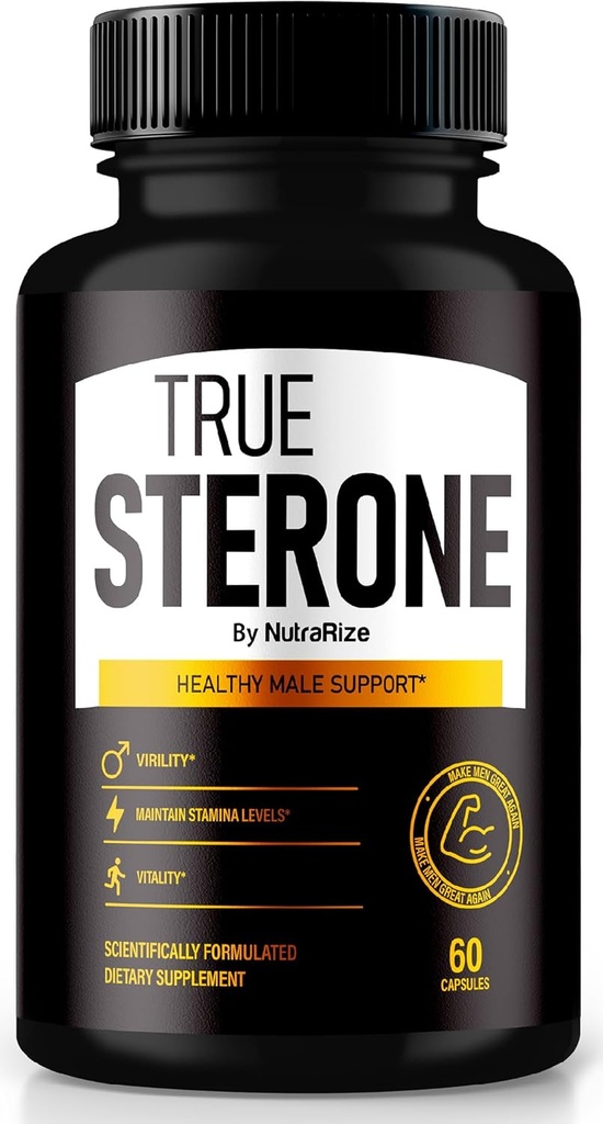 NutraRize True Sterone για τους άνδρες – All-Natural Daily Formula Made to Support Energy, Trust, and Balanced Health. Νιώστε το καλύτερό σας με μόλις 2 χάπια εύκολο να Swallow την ημέρα (60 κάψουλες)