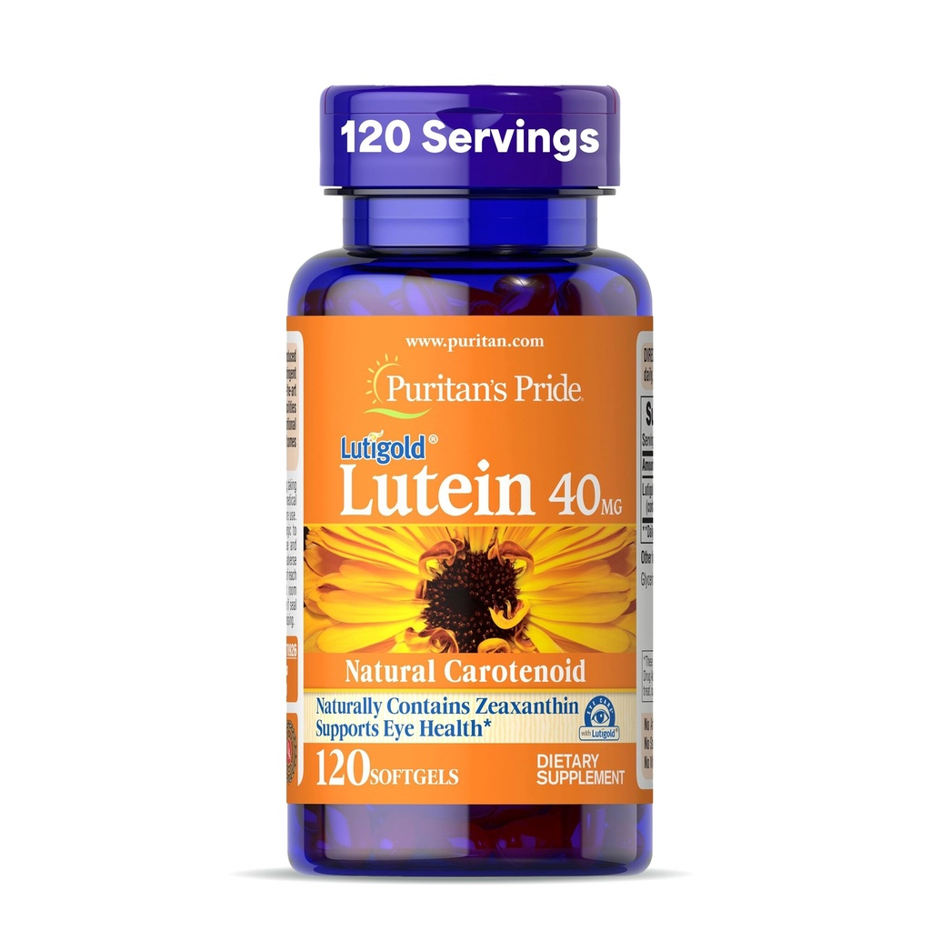 Puritan's Pride Premium LutigoldTM Lutein Carotenoid 40mg με ζεαξανθίνη για άνδρες και γυναίκες, συμπλήρωμα διατροφής για την υποστήριξη της υγείας των ματιών, 8 μήνες προσφοράς, 120 εύκολο σε Swallow Softgels