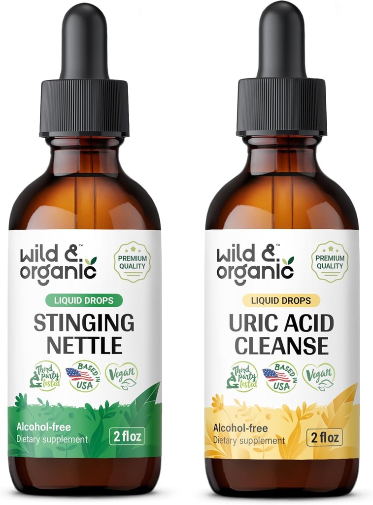 Άγρια & οργανικά stinging ρίζα βράχων Βάμμα 2 fl oz & Uric Acid Cleanse Βάμμα 2 fl oz