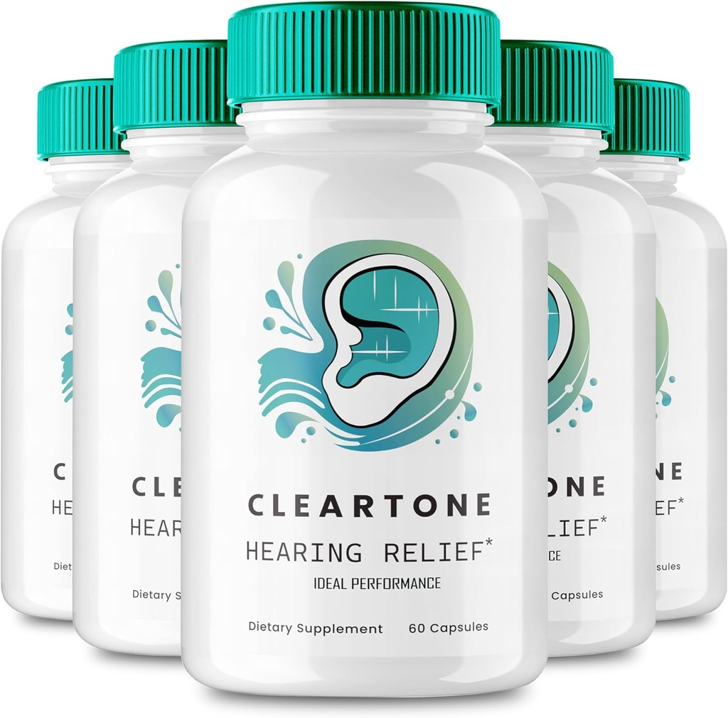 Cleartone Tinnitus Relief for Ringing Ears Capsules, Cleartone Ear Pills Supplement, Clear Tone Tinnitus Treatment, Calming Ear Ringing Relief - Maximum Strength, Cleartone Reviews (5 Pack)