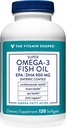 Η βιταμίνη Shoppe Omega 3 ιχθυέλαιο 1290mg, EPA 735mg & DHA 165mg, Καθαρότητα Εξασφαλισμένη, Μοριακά Αποσταγμένο για να υποστηρίξει την καρδιοαγγειακή, κοινή και εγκεφαλική υγεία (120 Softgels)