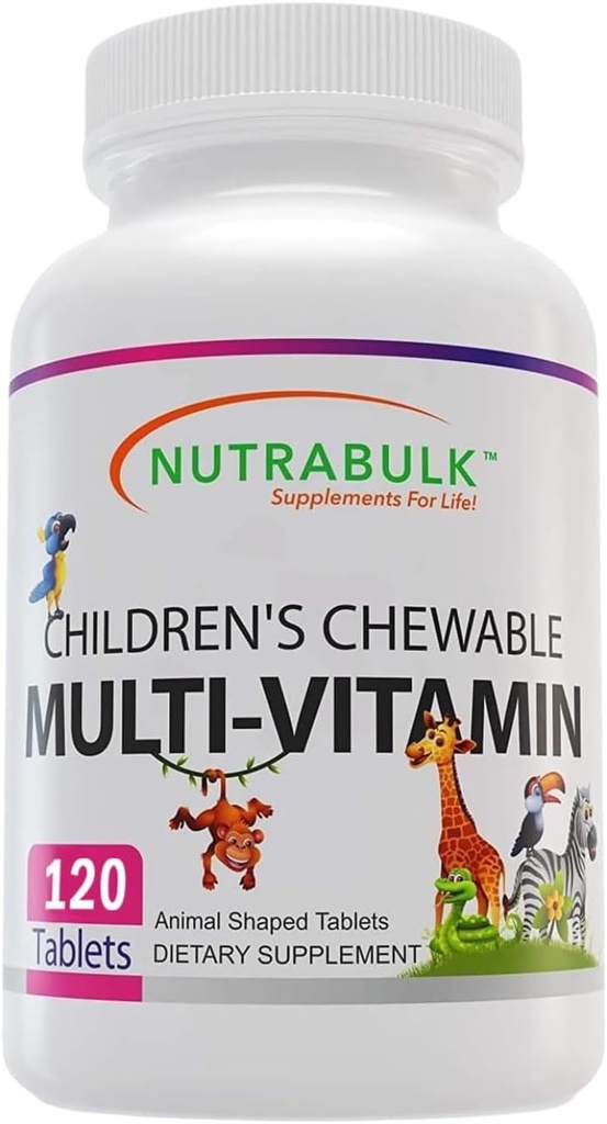 Children’s Chewable Multi-Vitamins - Promoting Kids' Overall Development - USA-Made, May Help to Support Immune, Bone, Brain & Overall Well Being- Vegan & Gluten Free - 120 Cherry Tablets