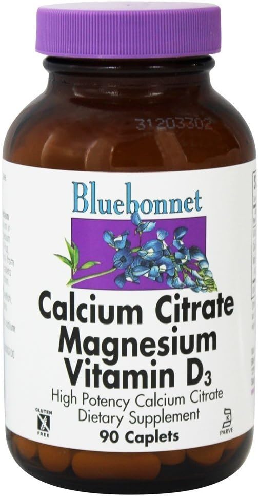 Κιτρικό ασβέστιο Μαγνήσιο συν βιταμίνη D 90 Caps - Bluebonnet