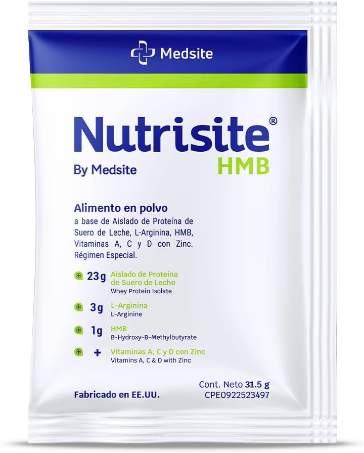 Nutrisite HMB – Ειδική ιατρική τροφή σκοπός, ενιαία συσκευασία – Modular σε σκόνη Formula Με βάση το Whey Protein Isolate, L-αργινίνη, HMB, Βιταμίνες Α, C, D, και ψευδάργυρος – Μίγμα με χυμό πορτοκάλι (1.11 Oz)