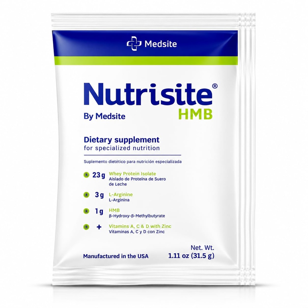 Nutrisite HMB – Ειδική ιατρική τροφή σκοπός, ενιαία συσκευασία – Modular σε σκόνη Formula Με βάση το Whey Protein Isolate, L-αργινίνη, HMB, Βιταμίνες Α, C, D, και ψευδάργυρος – Μίγμα με χυμό πορτοκάλι (1.11 Oz)