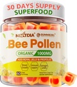 Bee Pollen Organic 1000mg, w/Propolis, Royal Jelly, Sugar Free Bee Pollen Gummies Πλούσια σε B-Vitamin, Αντιοξειδωτικά, Αμινοξέα, Bee Pollen συμπλήρωμα για την ενέργεια, το δέρμα & ανοσοποιητικό (1 πακέτο)