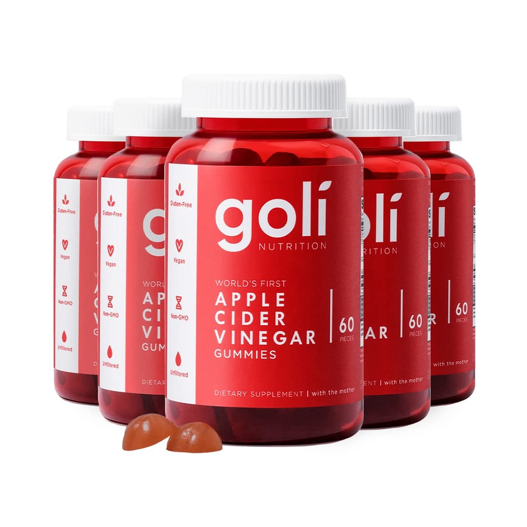 Goli Apple Cider Vinegar Gummy Vitamins - 300 Count - Βιταμίνη Β12, χωρίς γλουτένη, Vegan & μη ΓΤΟ
