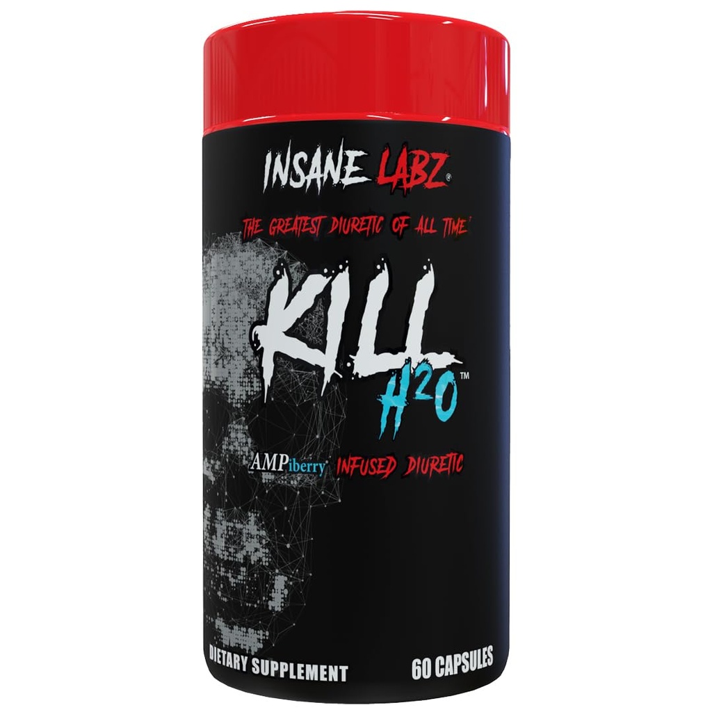 Insane Labz Kill H2O, AMPiberry Infused Diuretic, Μείωση της διατήρησης νερού και Bloating Relief με ρίζα δαντελίων και εκχύλισμα πράσινου τσαγιού, 20 υπηρεσίες
