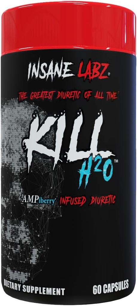Insane Labz Kill H2O, AMPiberry Infused Diuretic, Μείωση της διατήρησης νερού και Bloating Relief με ρίζα δαντελίων και εκχύλισμα πράσινου τσαγιού, 20 υπηρεσίες