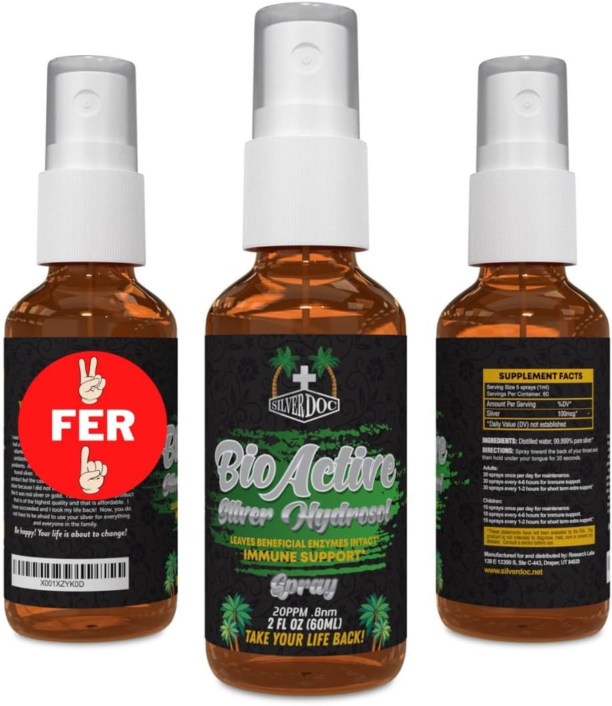 2 για 1 Πώληση Silver Doc Silver Hydrosol Spray (2-2oz μπουκάλια), φυσική εναλλακτική & ανοσοποιητική υποστήριξη, καλύτερη από οποιαδήποτε κολλοειδές, SilverDoc είναι πιο αποτελεσματική