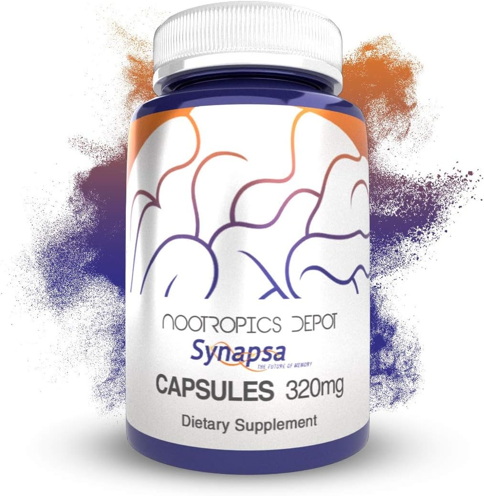Nootropics Depot Synapsa Bacopa Monnieri Capsules | 320mg | 60 Count | Whole Plant Extract | Ayurveda Supplement | Adaptogen Herb | to Enhance Learning, Memory & Mental Performance