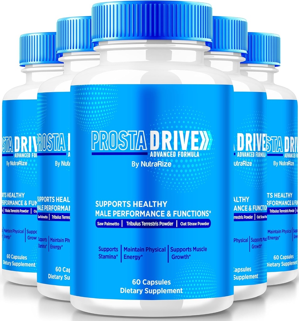 (5 Pack) ProstaDrive Capsules - Official Prosta Drive Supplement for Prostate Heath, All Natural Formula to Support Control, Energy & Overall Well-Being, Prosta-Drive Pills Review (300 Capsules)