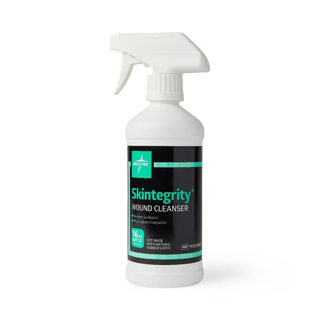 Medline Skintegrity Καθαριστικό Τραυμάτων (συσκευασία του 1), 16 Ουγγιά μπουκάλι ψεκασμού, για τον καθαρισμό πληγών, αποτρίχωση, αφαίρεση πρωτεΐνης, τραυματισμούς πίεσης, μολυσμένες πληγές, σπρέι μπορεί να ρυθμιστεί από την ομίχλη στο ρεύμα