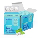 Neuro Energy & Focus Gum - 40mg Natural Caffeine Gum & Nootropic Energy Supplement with L-Theanine & B Vitamins - Sugar Free, Vegan - Peppermint, 54ct