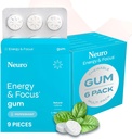 NeuroGum Energy & Focus Gum (54 Count-6 Pack, Peppermint) 