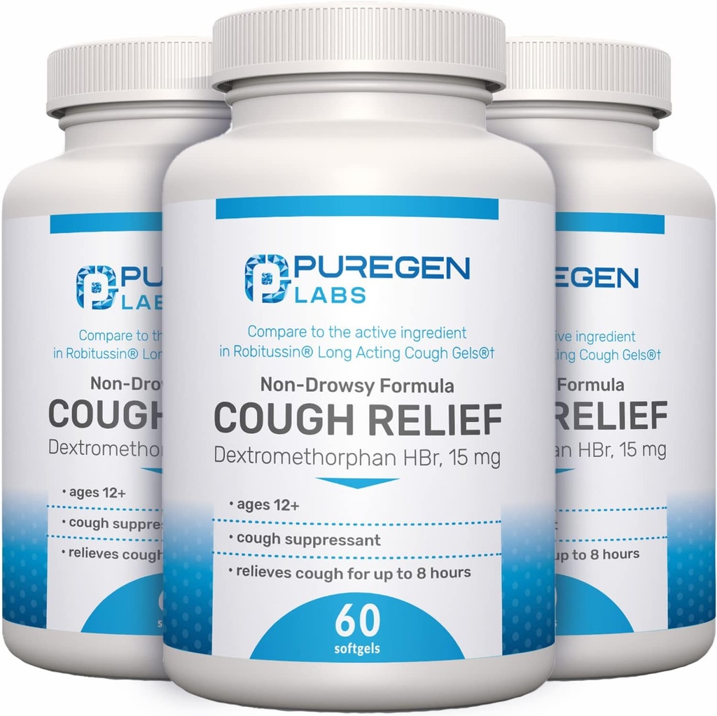 P Puregen Labs Αρωγή για ενήλικες Dextromethorphan HBr 15mg 