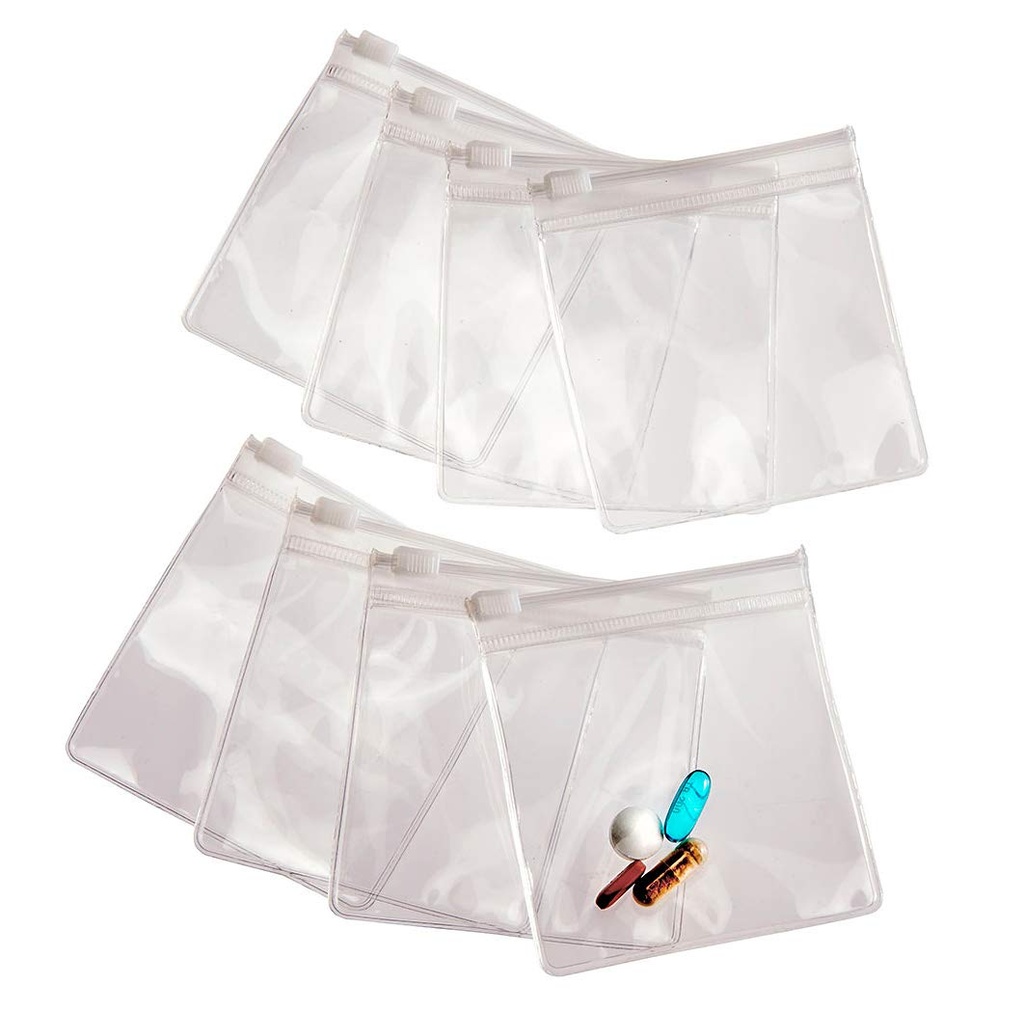 Smooth Trip Pill Τσάντες για Ταξίδι - 8 Reuseable Certified Food Grade Zip Top Pill Pouches για Ιατρική, Βιταμίνες, Σνακ και Αξεσουάρ - Μεγαλύτερο 3,25 x 3,5 Μέγεθος