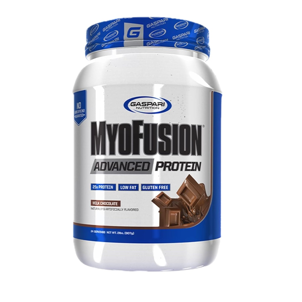 Gaspari Διατροφή Myofusion Advanced Protein, Protein Blend with Whey Protein, Casein Protein and Isolate Protein, Low Fat and Glutten Free (2lbs, Σοκολάτα)