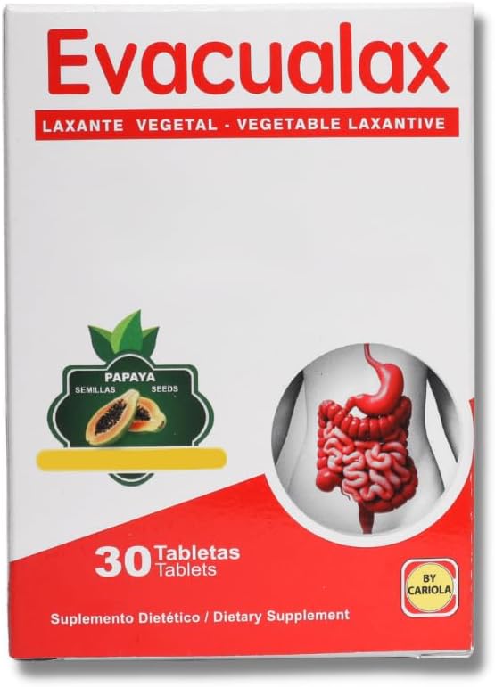 Senna Laxative Tablets - Natural Vegetable Laxative with Senna Leaf, Prune & Papaya Seed - Herbal Stool Softener for Constipation Relief, Digestive Support, Postpartum & Travel - 30 Tablets