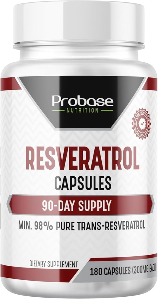 Κάψουλες Resveratrol υψηλής ισχύος Πάνω από 98 τοις εκατό Trans Resveratrol Αντιοξειδωτικό και υγιή γήρανση 90 ημέρες προσφοράς 180 κάψουλες