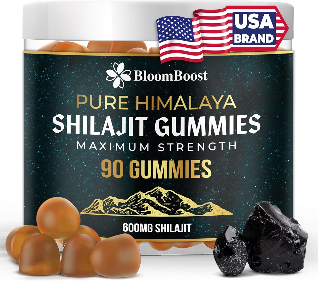Shilajit Gummies - Sugar-Free Himalayan Organic Supplement | 600mg Shilajit, 90 Gummies for Energy & Wellness