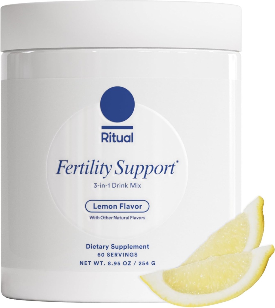 Ritual Fertility Support Supplement for Women 3-in-1 Drink-Mix Formated to Support Conceptation Outcomes with Studied Ingredients (CoQ10, NAC, Myo-Inositol) and Designed with an OB/GYN. 60 Servings.*