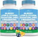 Βιταμίνες για την υγεία των ματιών με Bilberry, Lutein & Zeaxanthin, Lycope, Resveratrol, εκχύλισμα σπόρων σταφυλιών, Ασταξανθίνη flaxseed- AREDS 2-120 κάψουλες