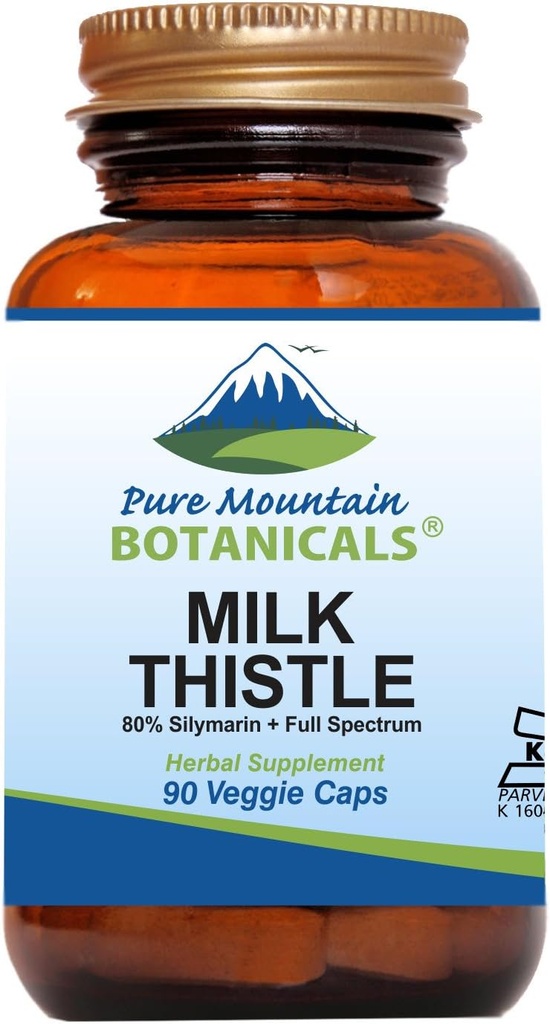 Κάψουλες Γάλατος Pure Mountain Botanicals - 90 Kosher Vegan Caps με Βιολογικές Γαϊδουράγκαθες Γάλατος και Έντονο Silymarin Extract