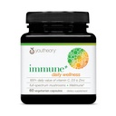 Youtheory Immune+ Daily Wellness - Συμπλήρωμα υποστήριξης για χορτοφάγους με βιταμίνη C, βιταμίνη D3 και ψευδάργυρο* - Συμπλήρωμα μανιταριών με ουρά Τουρκίας, κορδύποδες & Reishi - 60 Καπάκια χορτοφαγικής
