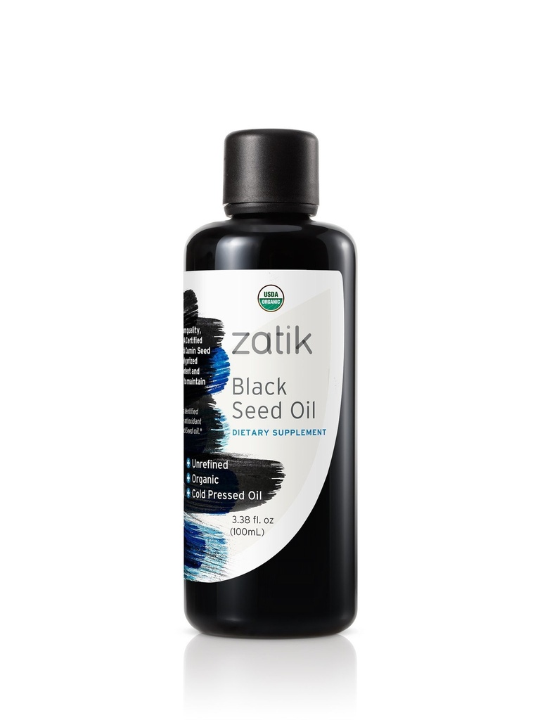 Zatik Naturals - Μαύρο Έλαιο Σπέρματος, Unrefined, USDA Organic, Ψυχρό-Pressed - Higher EFAs, Service Natural Immune Booster και All-Natural Defense Mechanism. 3.38 fl oz