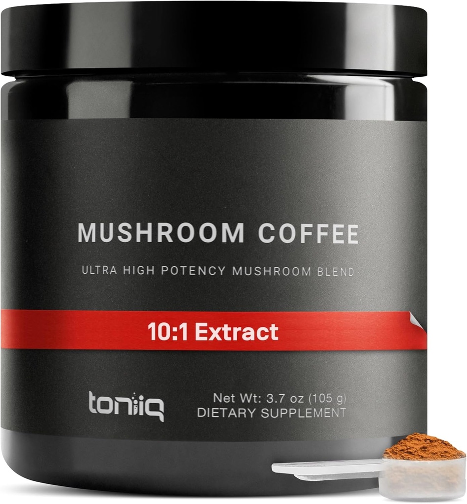 Mushroom Coffee - Ultra High Potency 10:1 Συμπυκνωμένο εκχύλισμα - Κολομβιανή πηγασμένα φασόλια με 10 Mushroom Blend, Mane & Cordyceps Lion's - Πλούσιος & Λειτουργικός καφές Εναλλακτική - τρίτο μέρος εργαστήριο δοκιμαστεί