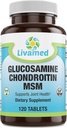 Γλυκοζαμίνη Chondroitin MSM Complete Complex – Συμπληρώματα Κοινής Υποστήριξης για Γονάτια, Πίσω, HIPS & Φλεγμονή - Συμπλήρωμα Υγείας Κινητικότητας για Πόνο, Πόνους, Πονηρό & Φλεγμονή - 120 Δισκία