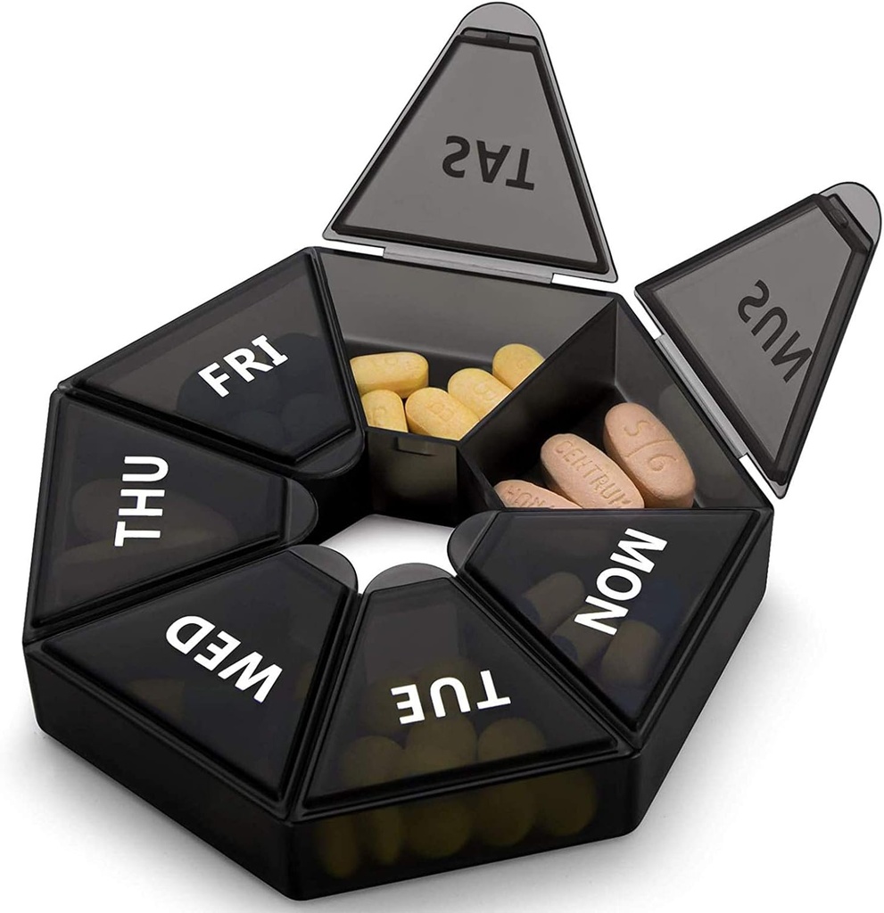 Εβδομαδιαία Hill Organizer Μεγάλη 7 ημέρα Hill Box Organizer Καθημερινή περίπτωση ιατρικής για τη βιταμίνη ψάρια χάπια Συμπληρώματα Αρθρίτιδα Φιλική