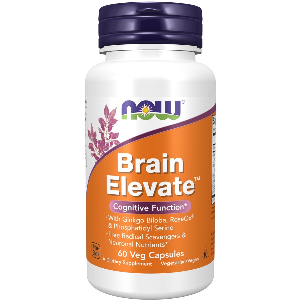 NOW Συμπληρώματα Τροφίμων, Brain EleventeTM, με Ginkgo Biloba, RoseOx® και Phosphatidyl Serine, 60 κάψουλες Veg