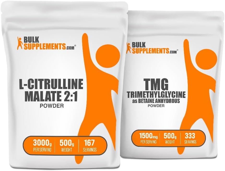 BulkSupplements Citrulline Malate 2:1 500g + Trimethylglycine TMG 500g Bundle