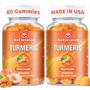 Κουρκουμίνη Turmeric Gummies – Extra Strength 2000mg 8:1 Extract Turmeric Supplement Gummies with Black Pepper & Ginger – Vegan Non-GMO Κοινή Υποστήριξη Μασώμενα – Ροδάκινο Γεύση - Συσκευασία των 2