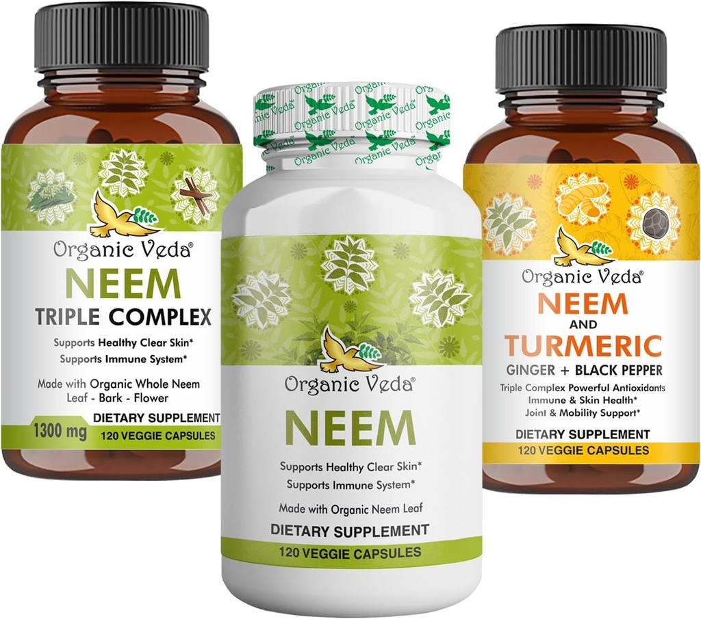 Premium Nem & Turmeric Supplement Bundle – 2-σε-1 Φόρμουλα καψακίων για την υγεία του δέρματος, ανοσοποιητική & Καθαριστική υποστήριξη