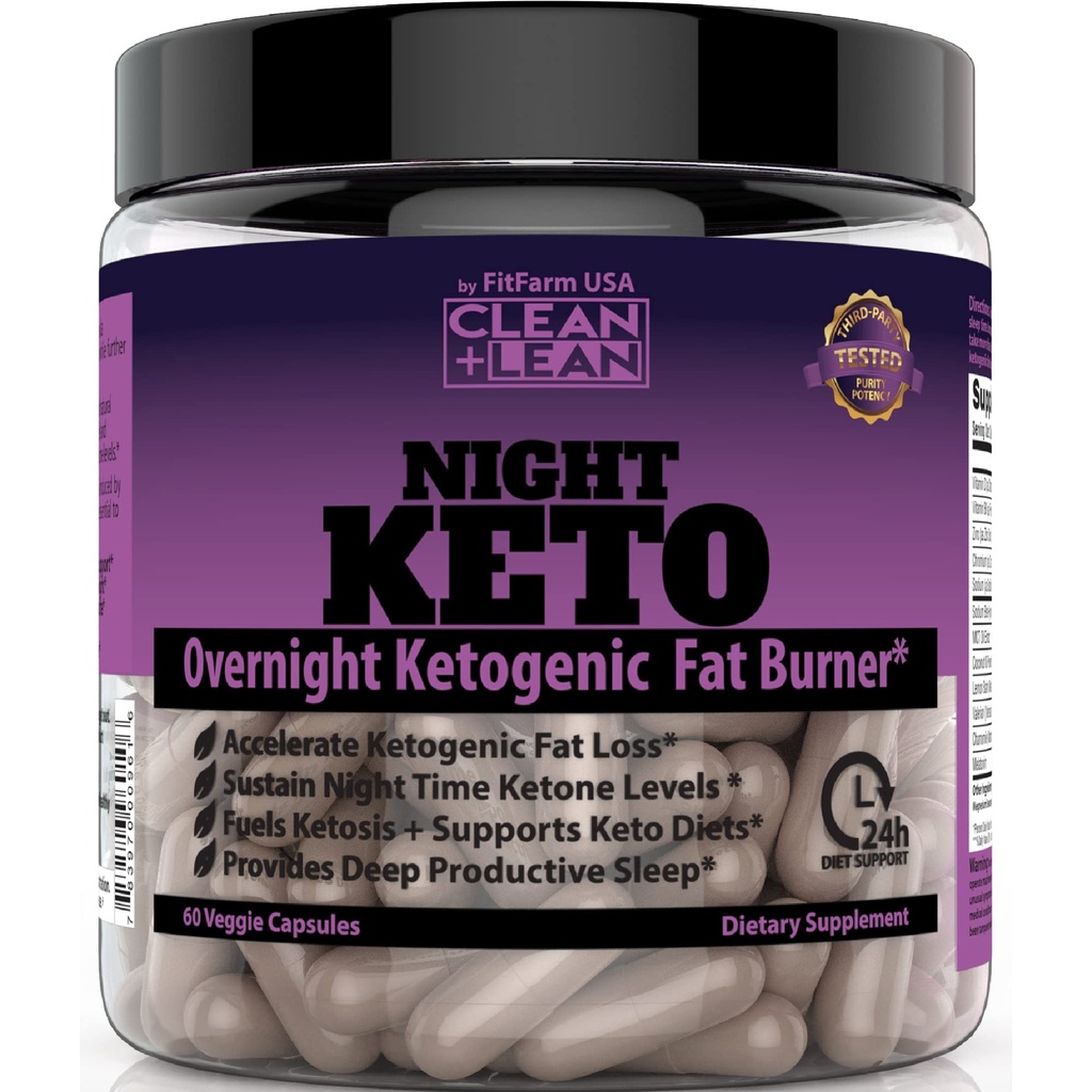 Καθαρό + Lean Night Keto: Πρώτη Διανυκτέρευση Ketogenic Fat Burner & Sleep Aid 