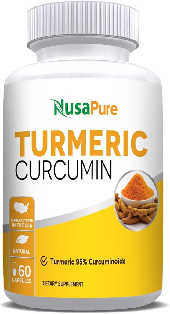 NusaPure Turmeric Curcumin 600 mg 60 Κάψουλες Turmeric 95% Κουρκουμινοειδή Συμπλήρωμα διατροφής