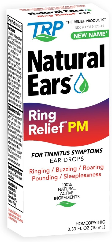 Το Relief Products Ring Relief Ear Drops PM - 100% Natural Active Ingedients - για Ringing Ears και Εμβοές Συμπτώματα - Νυχτερινή Φόρμουλα - 0,33 fl oz