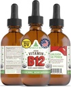 RawGuru Vitamin B12 Liquid Supplement - Organic Vegan Liquid B12 with Trace Minerals - Nano-Processed Antioxidant & Immune Support Supplement Βάμμα - 60 Μερίδες Vegan Drops ανά 60 ml, Συσκευασία 1