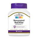 21ος αιώνας Resveratrol κόκκινο εκχύλισμα κρασιού κάψουλες, 90Count