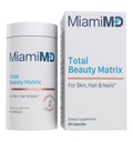 MiamiMD Total Beauty Matrix Collagen Συμπληρώματα για γυναίκες - κάψουλες κολλαγόνου με βιταμίνη C για τα μαλλιά, το δέρμα και τα νύχια - Σκληρό δωρεάν - 60 κάψουλες