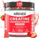 140 Count Creatine Monohydrate Gummies, 5000mg Creatine Monohydrate No Sugar Gummies for Women & Men with L-Taurine, Vitamin B12 for Mys Strength, Mus Recovery, Glute Builder, Energy Boost
