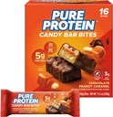 Pure Protein Candy Bar Bites, Σοκολάτα Φυστίκι Caramel, 5g Πρωτεΐνη, Χωρίς γλουτένη, Χαμηλή Ζάχαρη, 0,70 oz, 16 Pack (Packing May Vary)