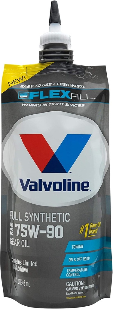 Valvoline FlexFill Advanced Full Synthetic 75W-90 Oil γρανάζι 1 Κουάρτ Σακουλάκια