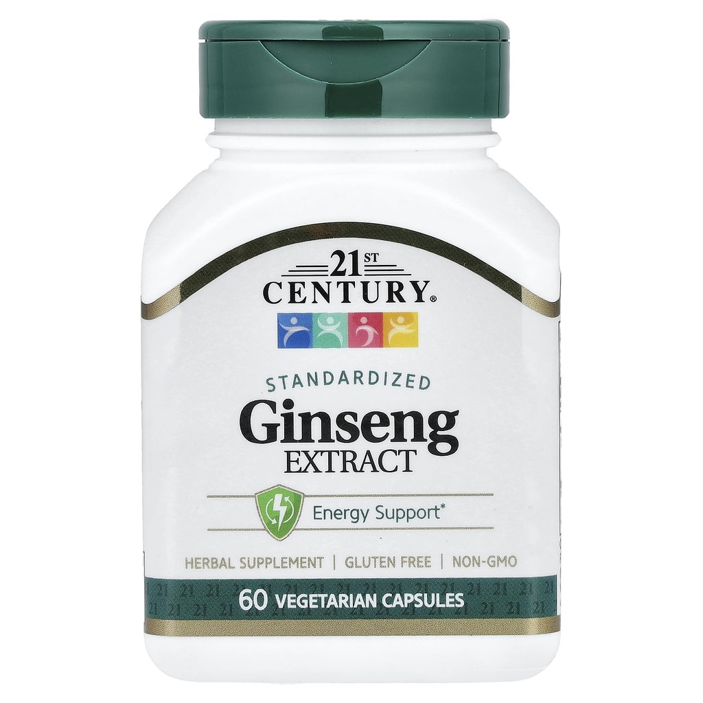 Κάψουλες του 21ου αιώνα Ginseng Extract Veg, 60Count