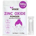 iFEIER σκόνη oxide ψευδάργυρου 500g (1.1 lb) 100% καθαρό μη Nano Uncoted σκόνη oxide ψευδάργυρου για την προστασία του δέρματος 
